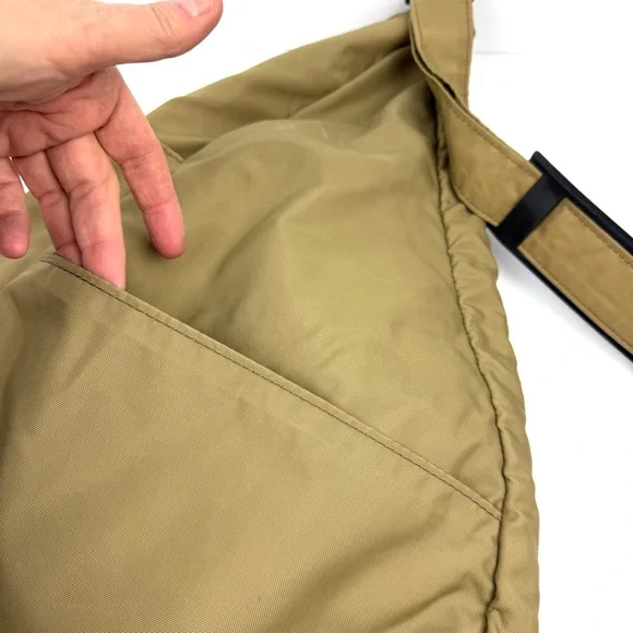 AmeriBag Healthy Back Bag Khaki Tan Nylon Sling Backpack Shoulder Bag Large